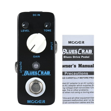 MOOER BLUES CRAB Blues Overdrive Guitar Effect Pedal True Bypass Full Metal (Best Overdrive Pedal For Blues)
