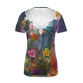 thumbnail image 3 of cocolona Womens Summer Tops Short Sleeve Lace V Neck T-shirt Fashion Casual Floral Print Tees Loose Tunic Blouses, 3 of 5