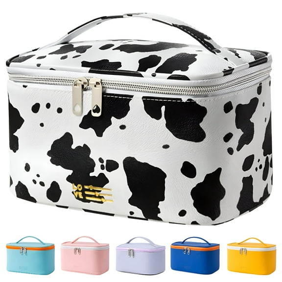 GASTROPOD Makeup Bag Travel Cosmetic Bags for Women Girls Zipper Pouch Makeup Organizer Waterproof Cute (Cow Print)