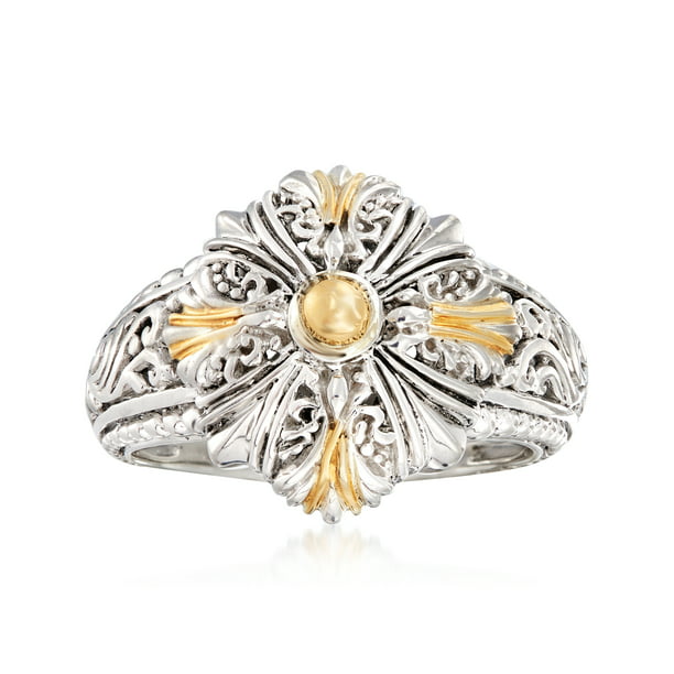 Ross-Simons - Ross-Simons Sterling Silver With 18kt Yellow Gold