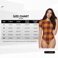 thumbnail image 3 of Goofa Fall Buffalo Plaid Printed Women Rash Guard Short Sleeve,Tummy control Swimsuit Surfing Swimsuit Bathing Suit One Piece Swimsuit UPF 50-Large, 3 of 9