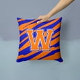 thumbnail image 2 of Carolines Treasures CJ1023-WPW1414 Letter W Initial Tiger Stripe - Blue Orange Fabric Decorative Pillow, 14Hx14W,, 2 of 4