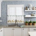 thumbnail image 3 of Floral Tier Curtains - 2 Panels Rod Pocket Valance Curtains Half Window Curtain Tiers for Bathroom Kitchen Cabinet Rod Pocket, Sunflowers Bees Eucalyptus Leaves, 3 of 5