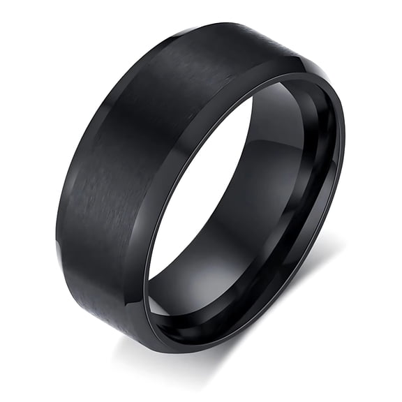 Matte Black Tungsten Carbide Wedding Band Ring Women Men 6mm or 8mm Ginger Lyne Collection