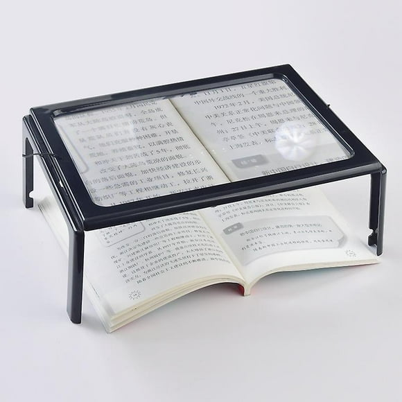 A4 Full Page Magnifier Reading Magnifier with 4 LED Lamp 3X Magnification Lens