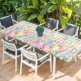 thumbnail image 2 of Colorful Easter Table Cloths for 8 Foot Rectangle Tables, Easter Eggs Botanical Spring Floral Patio Waterproof Elastic Fitted Tablecloths, Washable Rectangular Table Cover for Camping, 2 of 8