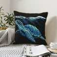 thumbnail image 6 of Kll Ocean Turtle Decorative Throw Pillow Covers Velvet Soft For Couch Sofa Bedroom Living Room Outdoor -20"X20", 6 of 8