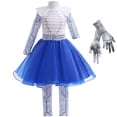 thumbnail image 1 of Costumes de Cheerleader pour Filles Robe de Cheerleading Extraterrestre Halloween Fête d'Anniversaire Cosplay, 1 of 6