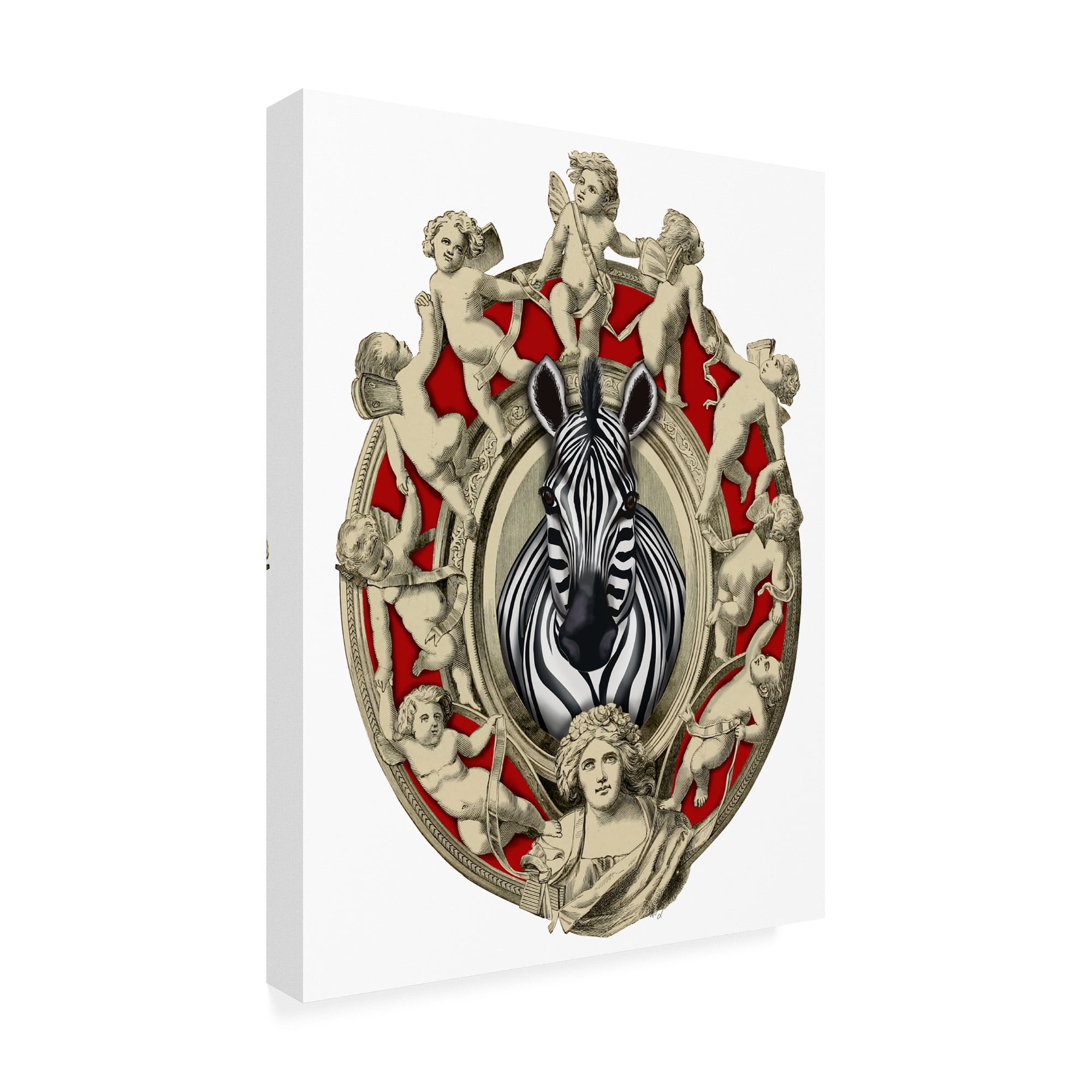 Trademark Fine Art 'Zebra Head Plaque' Canvas Art by Fab Funky