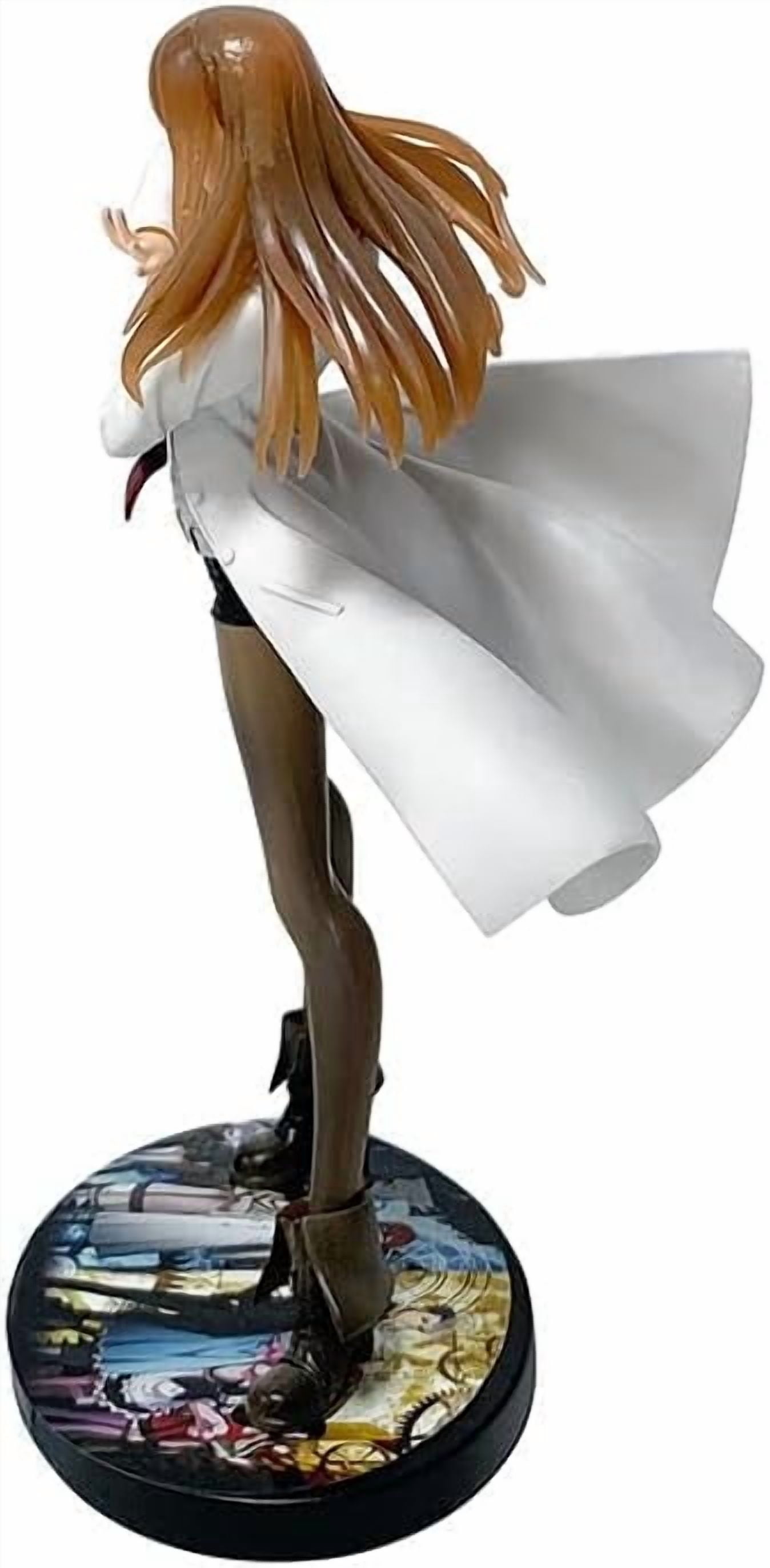 Newly Makise Figure Standing Makise Kurisu Action Figures PVC Character Figurine Cosplay Model Collectible Handicrafts for Anime Fans Gift (White)