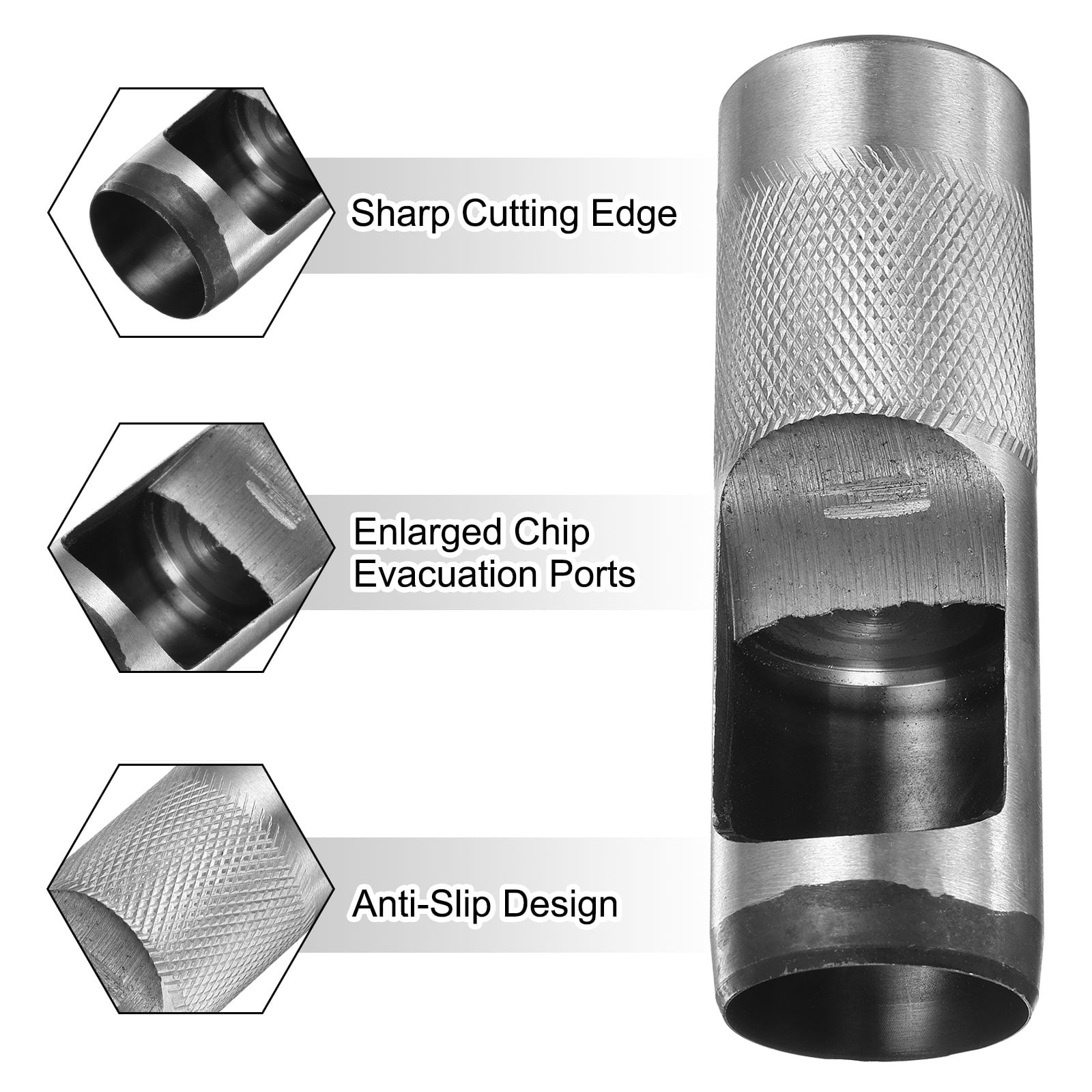 Uxcell Leather Round Hole Punch, 32mm Hollow Hole Puncher Cutter Carbon Steel Tool