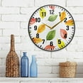 thumbnail image 3 of Yayeee Wall Clock Battery Operated 9.5" Silent Non-Ticking for Living Room, Pink Colorful Leaves, 3 of 8