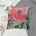 thumbnail image 2 of ONETECH Throw Pillow Cover Colorful Bohemian Peach Floral Boho Watercolor Pink Painterly Decorative Pillow Case Home Decor Square Pillowcase, 2 of 5