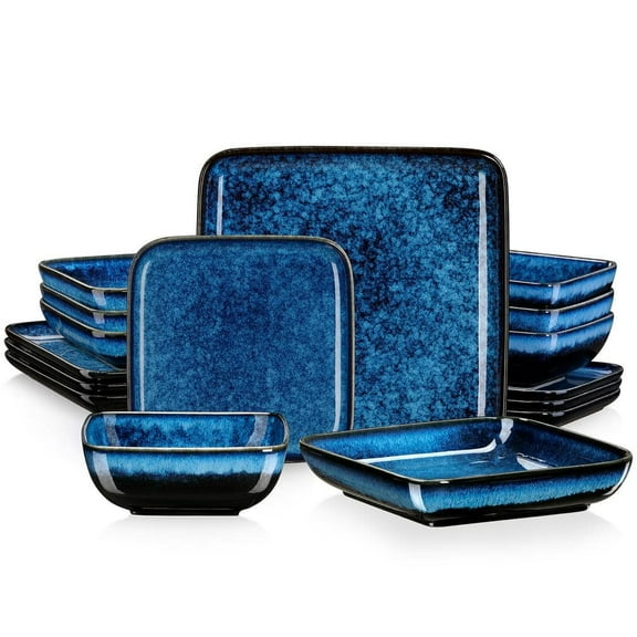 Stern 16-Piece Dark Blue Stoneware Dinnerware Set (Service for 4)