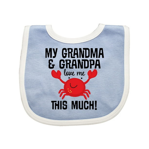 Grandma Grandpa Love Me Boys Baby Bib