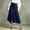 Dark Blue, variant on Women's High Waist Denim Wrap Midi Skirt Asymmetrical Button Front A-Line Skirt Casual Flared Jean Skirt Office Daily Wear Skirt for Women(Navy,L)