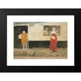 thumbnail image 2 of Edwin Austin Abbey 18x14 Black Modern Framed Museum Art Print Titled - Study of Street Scene, Man at Door, Woman in Red&nbsp;Dress., 2 of 5