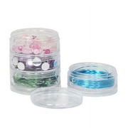 (2 pack) Everything Mary 4 Count Round Stackable Plastic Bead Containers, Clear, (Single)