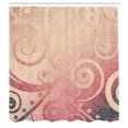 thumbnail image 2 of Ambesonne Modern Shower Curtain, Floral Swirls Leaves Print, 69"Wx75"L, Pastel Pink, 2 of 4