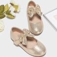 thumbnail image 5 of newwalpole Toddler/Little Kid Girl's Angela Dress Mary Jane Ballet Flats Bow Flower Girl Wedding Party Ballerina Flat Shoes Gold for Size 2, 5 of 6