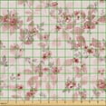thumbnail image 2 of Ambesonne Vintage Fabric by the Yard Upholstery, Weathered Effect Floral Art, 2 Yards, Pale Pink and Dried Rose, 2 of 5