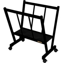 Creative Mark Firenze Wood Large Print Rack with Castors - Perfect for Display of Canvas, Art, Prints, Panels, Posters, Art Gallery Shows, Storage Rack - Black