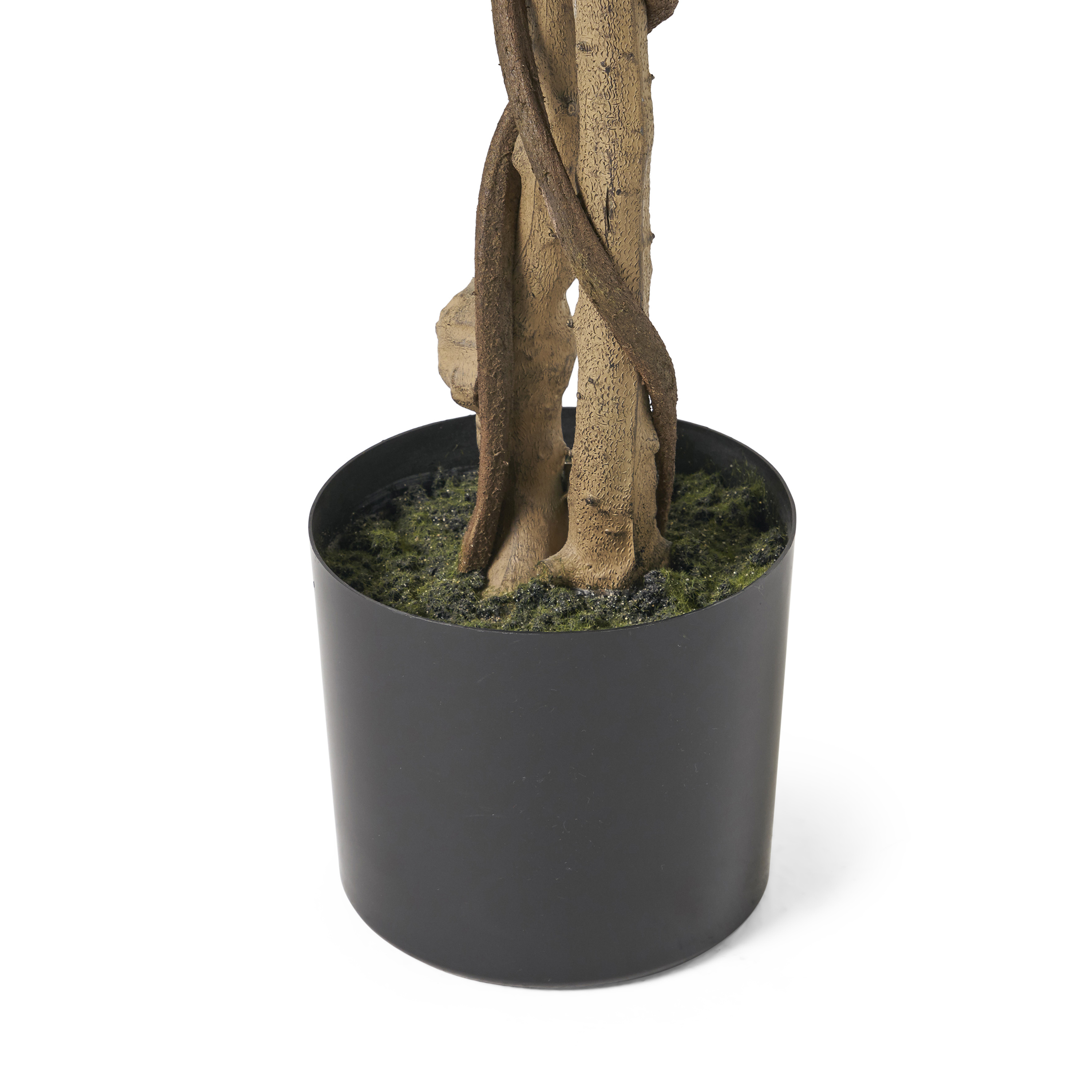 Euroco 4.9FT Artificial Ficus Tree with Realistic Leaves and Natural Trunk,Fake Ficus Tree with Nursery Pot for Home Office Living Room,Garden Decor
