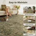thumbnail image 3 of SIXHOME 6'x9' Area Rugs Washable Vintage Rugs for Living Room Distressed Floral Area Rug Indoor Soft Carpet Rugs for Bedroom Dining Room Office Throw Rugs Farmhouse Home Decor Green, 3 of 7