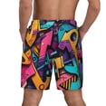 thumbnail image 2 of Lsque Mens Swim Trunks Vibrant Graffiti Urban Art Pattern - Bathing Suit Compression Liner - Beach Swim Shorts Swimwear - (S-3XL) - Stretch Quick Dry -Large, 2 of 9