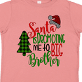 thumbnail image 4 of Inktastic Santa is Promoting Me to Big Brother Green Plaid Tree Boys Toddler T-Shirt, 4 of 5