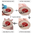 thumbnail image 2 of RYLABLUE Ensemble de 6 sous-Verres Ronds Style Encre Branches Fleurs et Soleil Rouge pour Boissons, sous-Verres en Céramique Absorbants avec Base en Liège pour Décoration de Table Basse de Cuisine Maison, 2 of 5