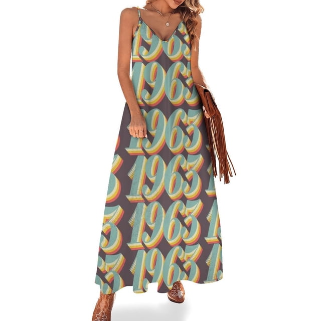 nacido en 1963 Vestido sin mangas Vestido de verano Cóctel de vestidos Ropa de playa