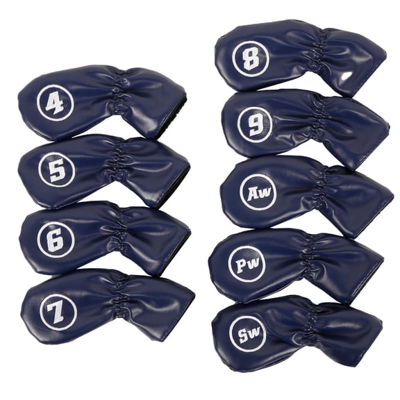 AOOOWER 9Pieces Waterproof Golfs Putter Cover Golfs Iron Head Cover PU Golfs Club Cover