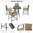thumbnail image 5 of Outsunny 5-Piece Rattan Bar Table and 4 Chairs with Padded Cushions, Mixed Brown, 5 of 9