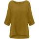 thumbnail image 1 of Blusa FITOOM de algodón con mangas 3/4 y remangadas, talla grande, color liso, para mujer, color amarillo, tallas grandes, tallas XXXXXL, 1 of 3