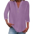 thumbnail image 2 of WCJM Long Sleeve Crop Tops for Women Twist Back Workout Cropped Women's Long Sleeve T-Shirt Cotton Linen Shirts for Women Button Down Tops Short Sleeve Casual Blouses Oversized Tshirts  2026, 2 of 5