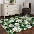 thumbnail image 3 of 2.7'x5' Area Rugs, Spring Daisy Indoor Outdoor Area Rug for Living Room Bedroom, Country Flowers Green Leaves Rustic Botanical Washable Bathroom Rugs Kitchen Floor Carpet Mats Home Decor Aesthetic, 3 of 8