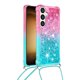 thumbnail image 2 of Funda para Samsung Galaxy S24 FE 5G Brillantina Líquida Divertida Reluciente y con Cristales en Movimiento Cuerpo Cruzado con Cordón Ajustable, 2 of 5