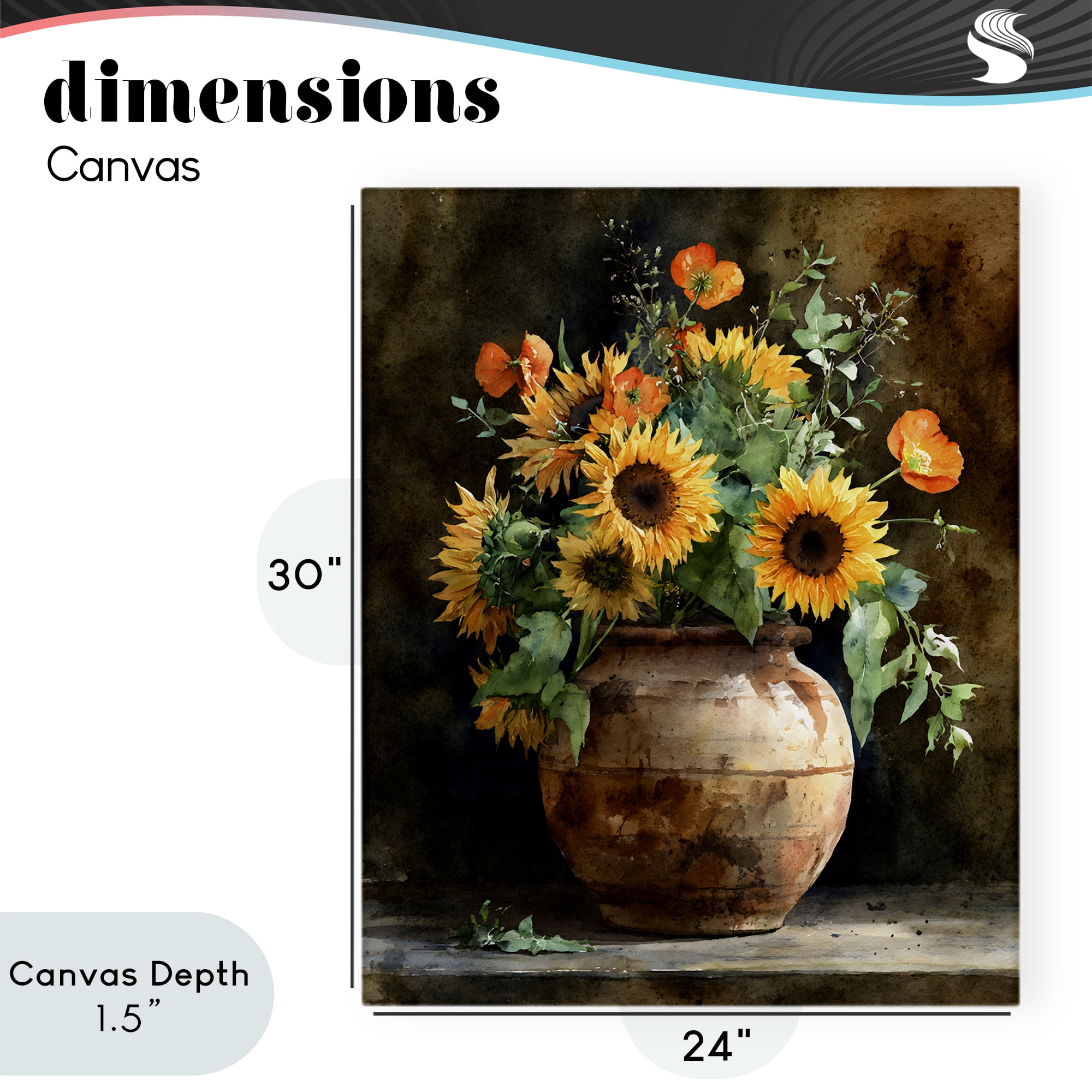 Stupell Industries Rustic Sunflower Display Canvas Wall Art, design by Franklyn Gregory