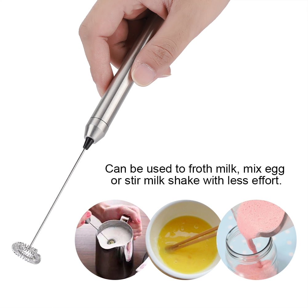 YLSHRF Stainless Steel Battery Operated Handheld Electric Milk Frother