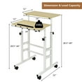 thumbnail image 3 of Pemberly Row Bureau Mobile Debout Réglable en MDF et Acier Naturel, 3 of 11