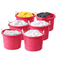 thumbnail image 1 of HOMZ Rope-Handle 18-Gallon Open Storage Tubs, Plastic Buckets, Pink, 6 Pack, 1 of 10
