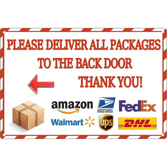 Package Delivery Sign Please Place Packages In Box Outdoor Porch Package Delivery Metal Sign Slogan 12x8 Inch