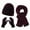 Burgundy, variant on Baberdicy Adult Winter 3 Pcs, Women & Men Autumn Winter Warm Wool Hat Scarf Gloves Set, Three Pieces Winter Knit Cap with Brim And Screen Mittens, Color Block Style for Cold Weather Black