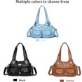 thumbnail image 6 of Sunyuer Soft PU Leather Tote Bag for Women, Large Capacity Hobo Handbag Shoulder Bags Multi-Pocket Crossbody Bag, 6 of 7