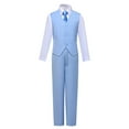thumbnail image 4 of Wehilion Boys Suits 5 Piece Set Slim Colorful Formal Fit Light blue Kids Wedding Outfit Boys Dresswear Up Size 5T (Toddler, Little Boys, Big Boys), 4 of 5
