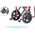 thumbnail image 4 of NOVA Heavy Duty Bariatric Transport Chair with 400 lb. Weight Capacity, 22 Extra-Wide Seat with Locking Hand Brakes, Flip Up Arms for Easy Transfer, Anti-Tippers, 12 Rear Wheels, Color Red, 4 of 10