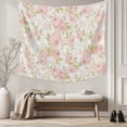 thumbnail image 5 of Pink Flowers Small Tapestry for Bedroom Wall Hanging Tapestry, Country Botanical Floral Leaves Romantic Ceiling Backdrop Tapestries Poster Blanket Wall Decor for Teens Room Living Room Dorm 23" x 28", 5 of 8