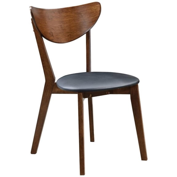 Maklaine Mid-Century Wood Dining Chairs with Padded Seat in Walnut