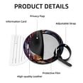 thumbnail image 4 of Halloween Castle Set of 2pcs PU Leather Round Suitcase Tags with Privacy Cover and Name ID Tag - Ideal for Travel Luggage, Handbags, Backpacks, School Bags, 4 of 6